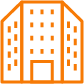 Orange icon of a building