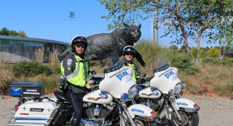UNH Police officers on motorcycles